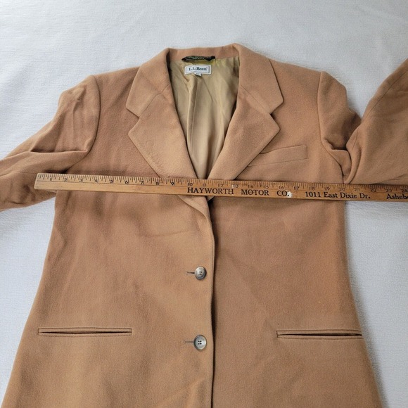 LL Bean Coat Size 12 Beige Topcoat Blazer Womens Top - Picture 9 of 16